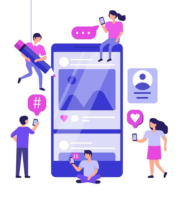 People using social media.