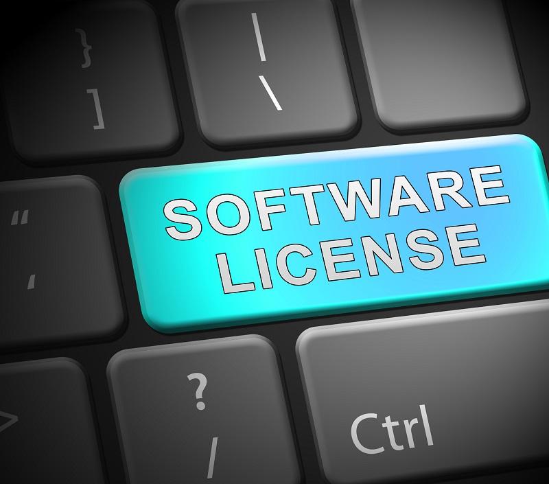 A keyboard that says 'Software License'.