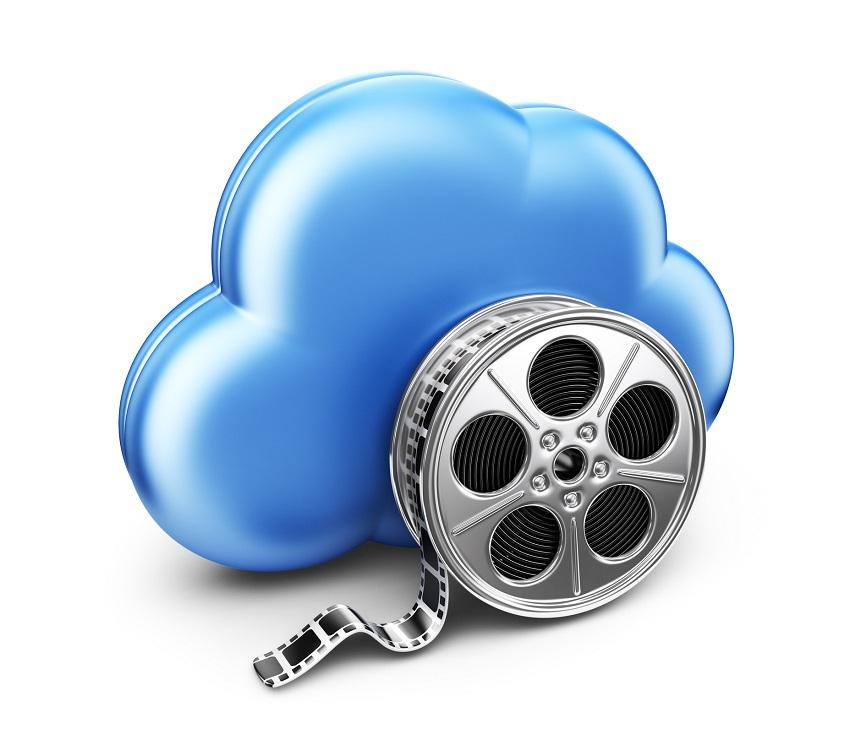 A cloud with a film roll in front of it.