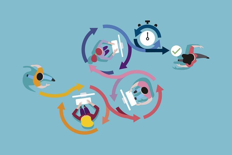 An animated representation of workflow.