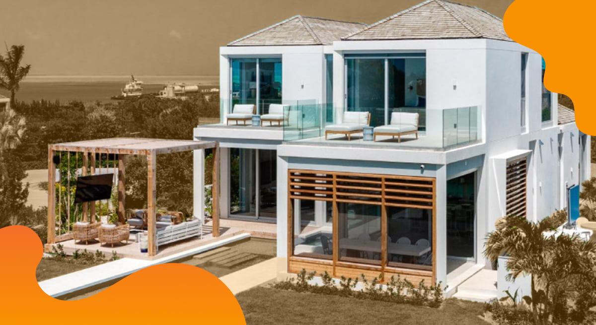 Inspirato header image in orange showing a vacation home.