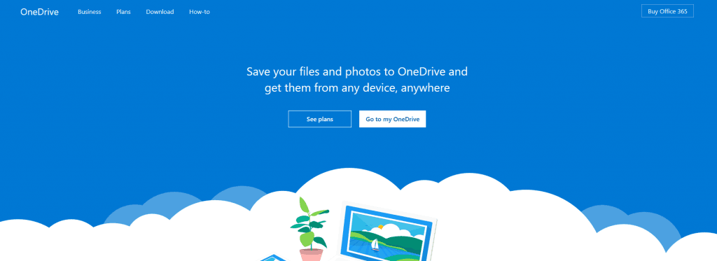 Die Benutzeroberfläche von OneDrive.