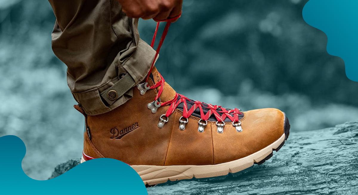 Danner header image in blue of GORE-TEX boots.