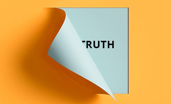 A sheet of paper peeling back a layer.