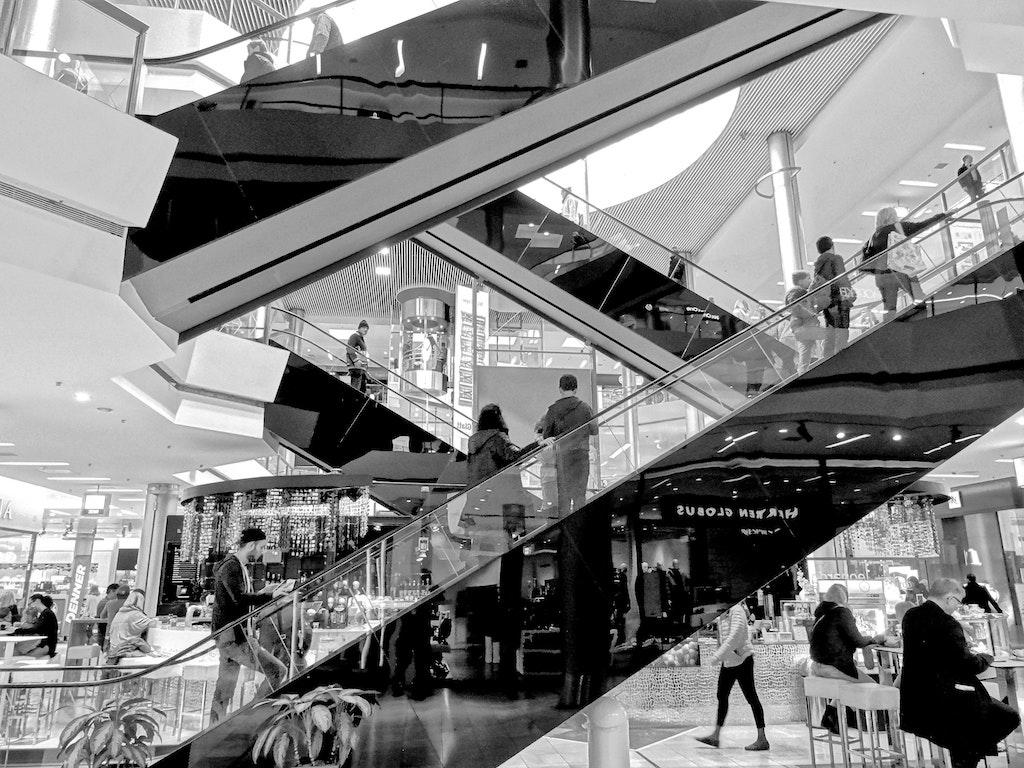 Inside a department store