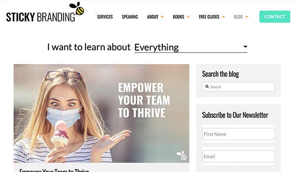 The Sticky Branding blog.