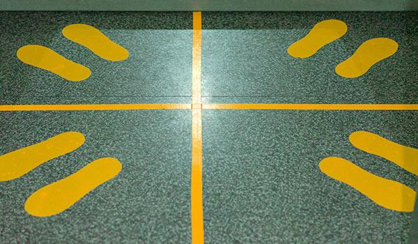 Shoeprints in different-facing quadrants.