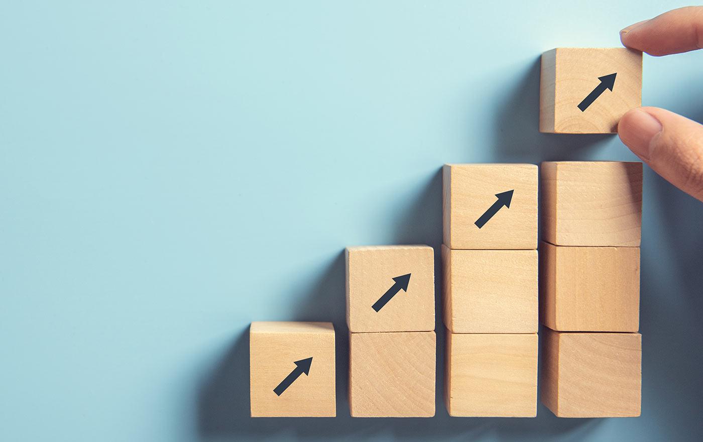 A set of blocks in the form of steps.
