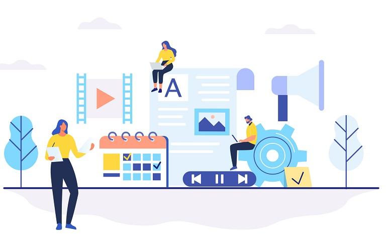 Mehrere Frauen verwalten ein System.