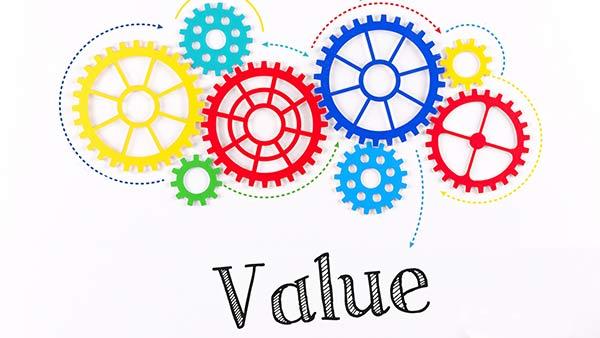 The word 'value' underneath moving gears.