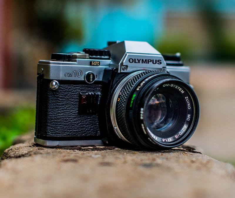 An Olympus camera outdoors.