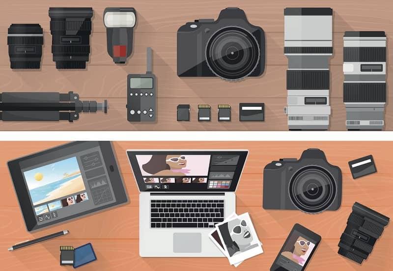 Eine Darstellung von Foto-Software im Animationsstil.