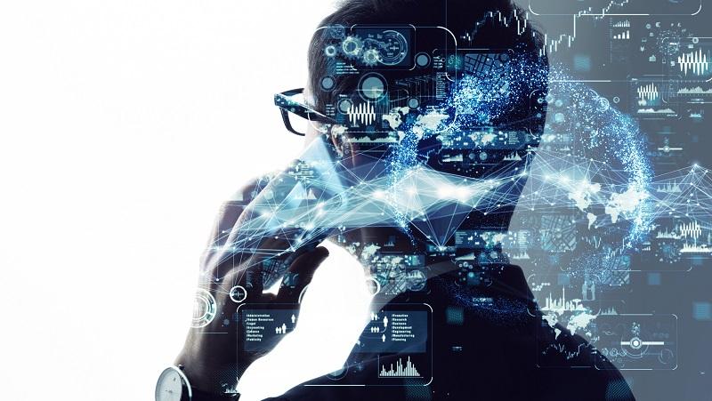 A digitized person on the phone.