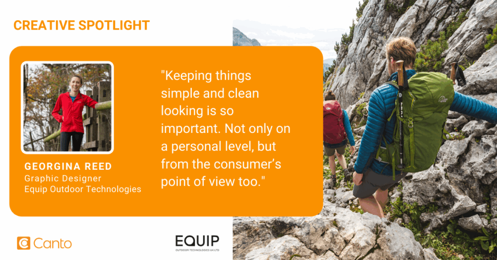 Georgina Reed, a graphic designer at Equip Outdoor Technologies.