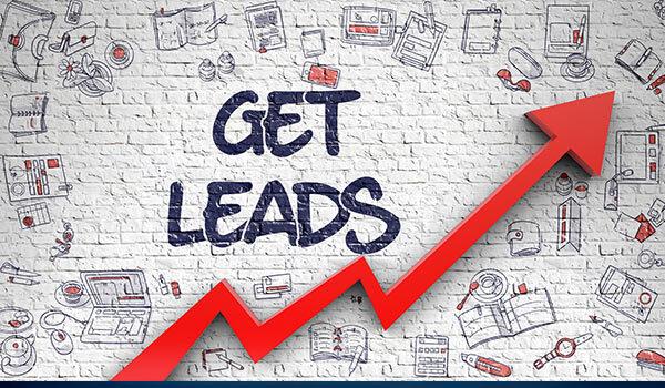 A brick wall that reads 'get leads'.