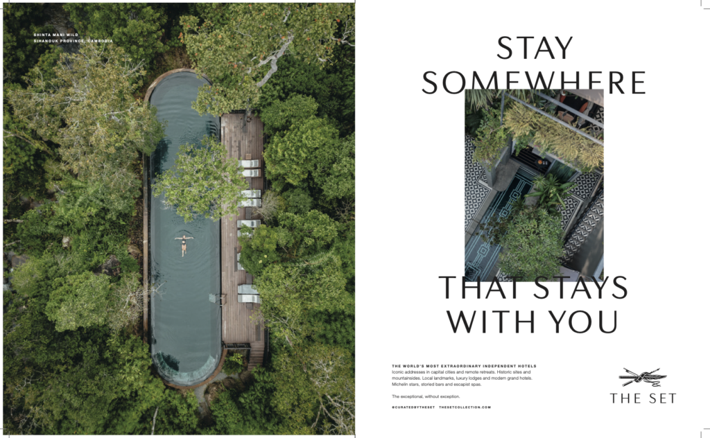 The Set’s Ultratravel Spring 2026 ad, created with brand-approved assets from Canto.