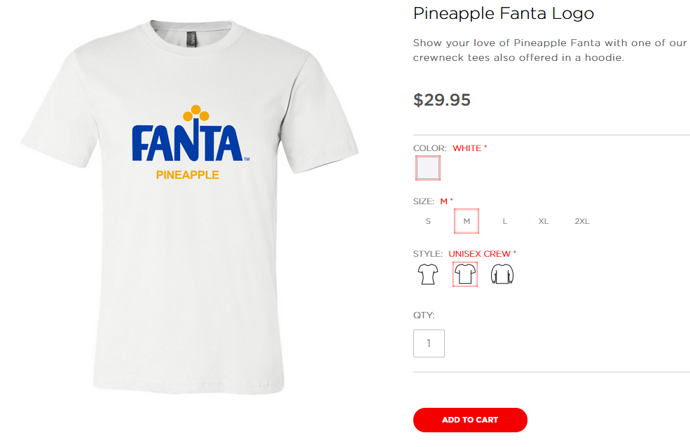 A Fanta Pineapple t-shirt.