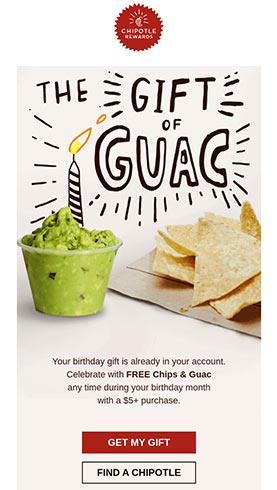Get my guac marketing email