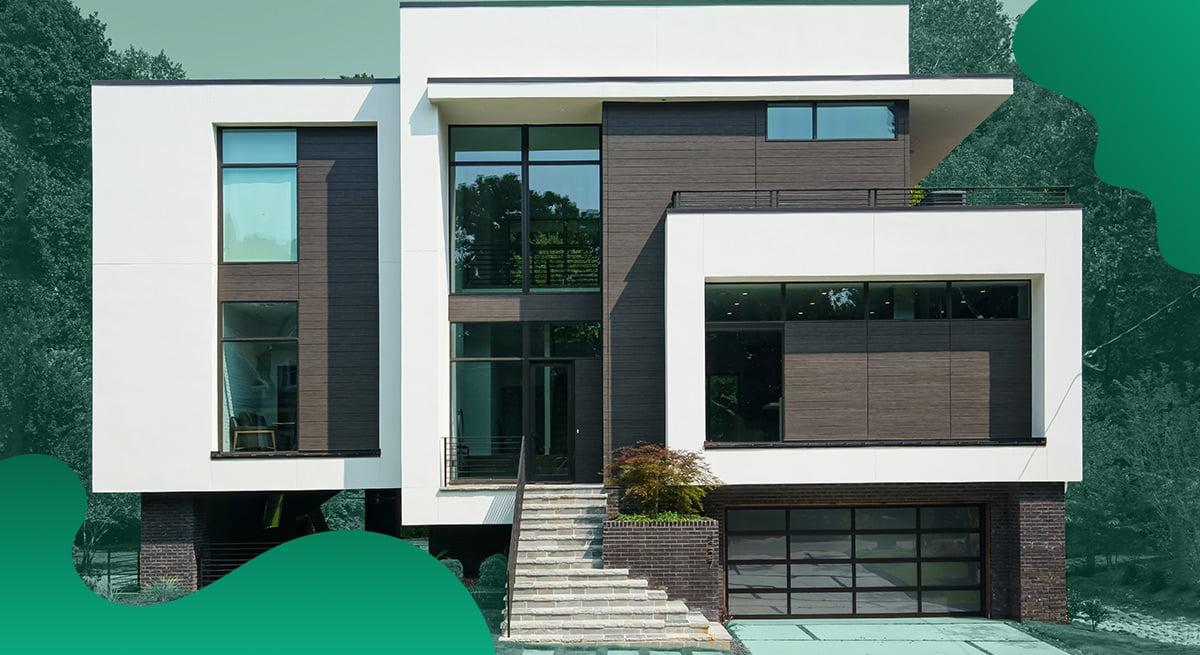 Nichiha header image in green showing apartment buildings.