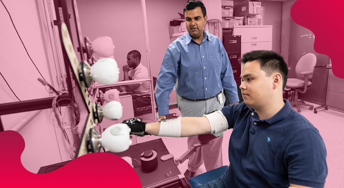 University of Pittsburgh School of Health and Rehabilitation Sciences header image in red showing a person in physical rehab.