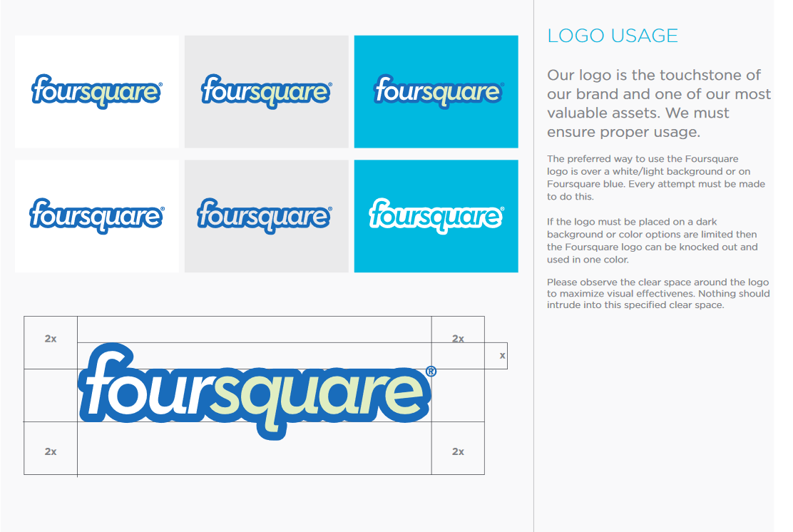 The Foursquare style guide logo.