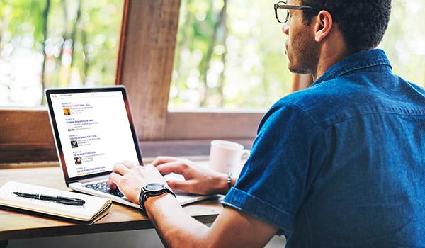 A man searching for videos.