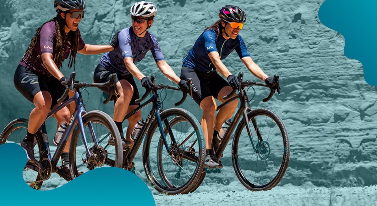 Giant Bicycles UK header image in blue showing a group of bicycle riders.