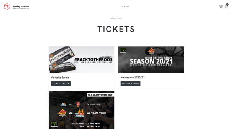 Screenshot der Ticketplattform von Ticketing Solutions.