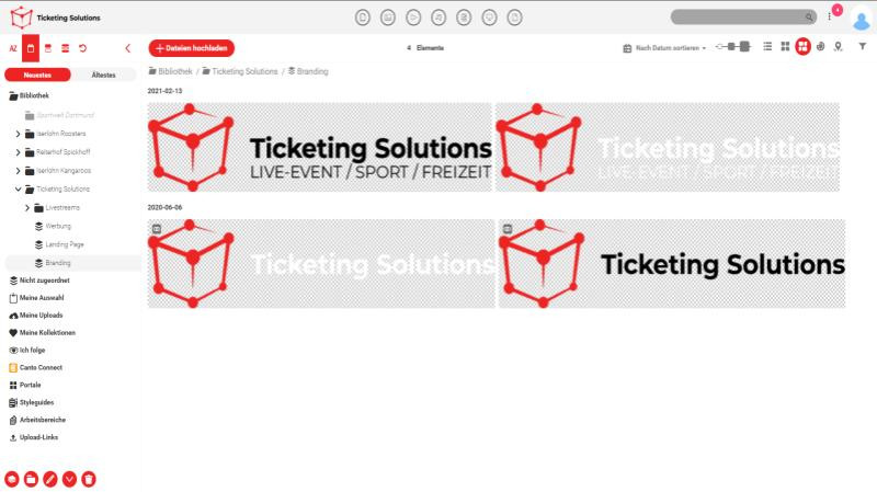 Das Logo von Ticketing Solutions im DAM-System von Canto.