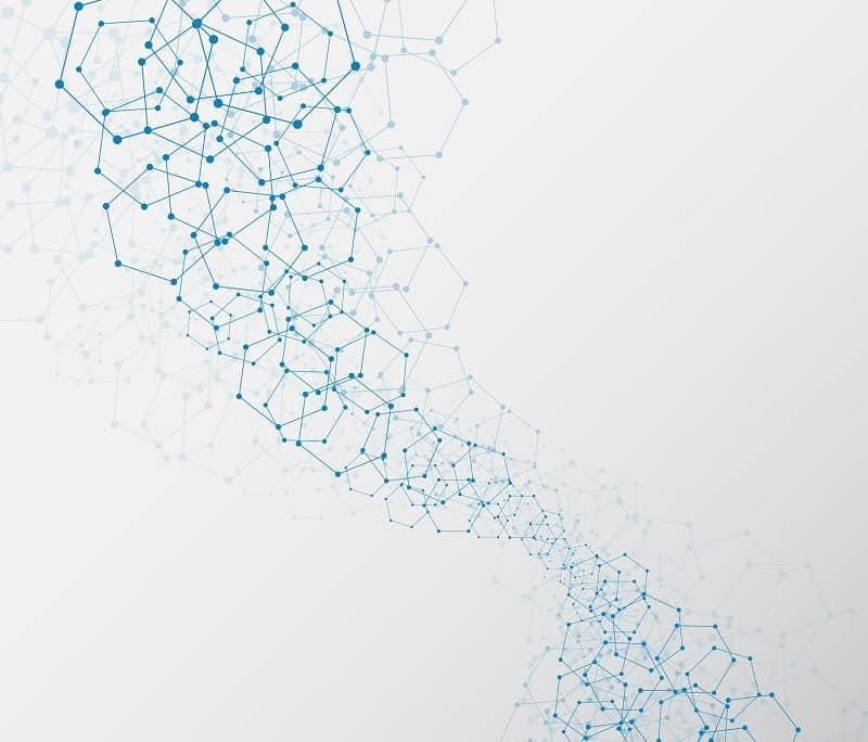 Digitale Datenpunkte mit unterschiedlichen Abständen zueinander.