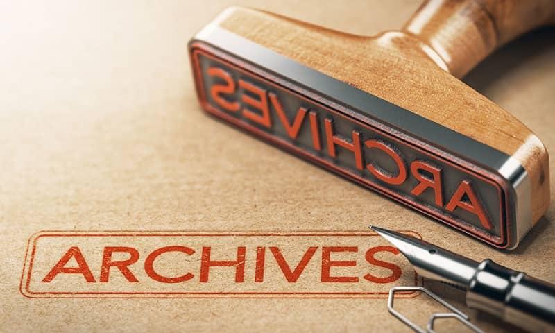 Ein Stempel mit der Aufschrift ‘Archiviert’.