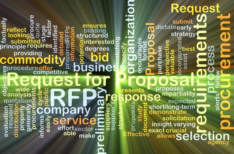 Eine Ansammlung von verschiedenen Begriffen rund um das Thema Digital Asset Management-RFP.