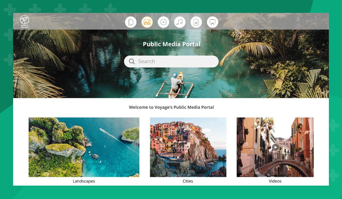 Canto portal featuring travel imagery.
