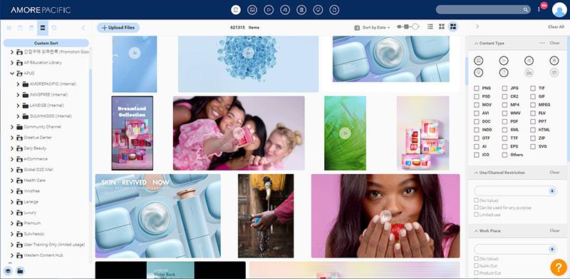 Amorepacific product and marketing images in their Canto library.