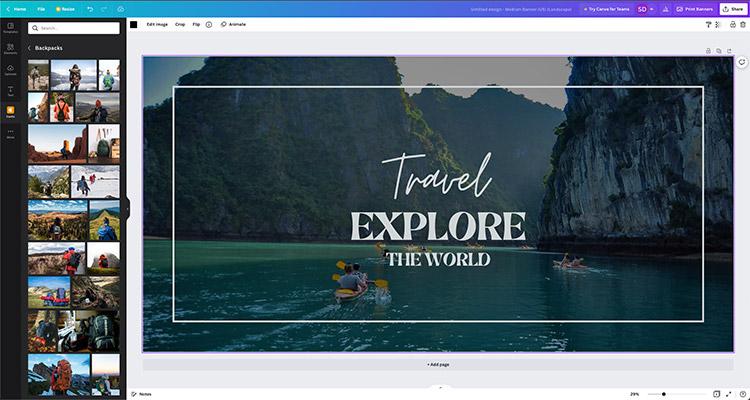 Screenshot showing the Canto integration with Canva in action.