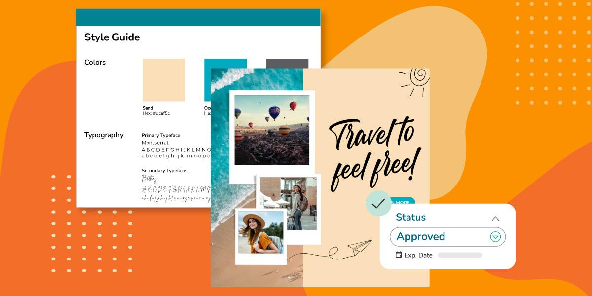 Style guide and brand images showing an approved status in Canto.