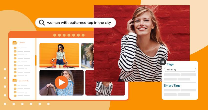 Fashion brand images being managed with digital asset management software.
