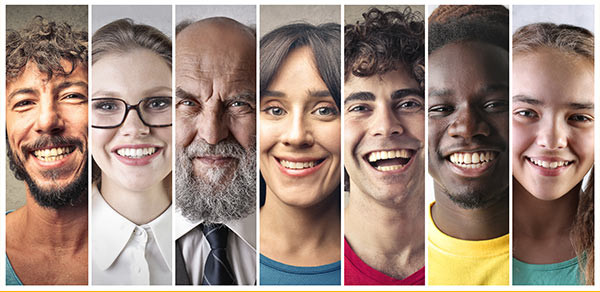 A wide variety of people's faces.