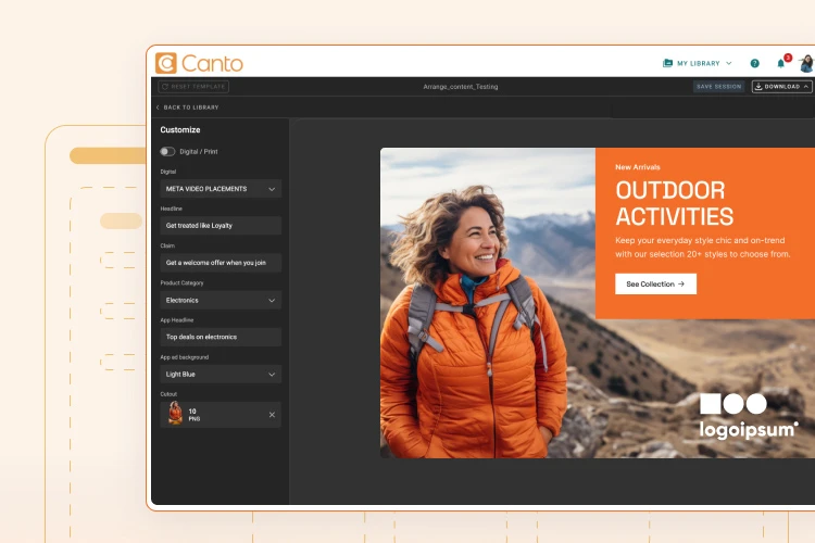 Users customize template