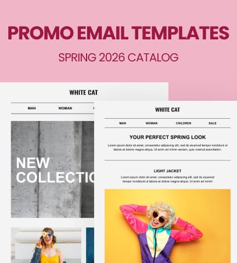 Promo email templates for the spring 2026 catalog